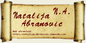Natalija Abranović vizit kartica